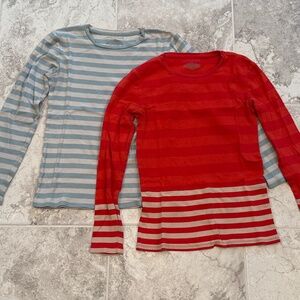 Ann Taylor Striped Cotton Long Sleeve Sweater/Tee (set of 2)